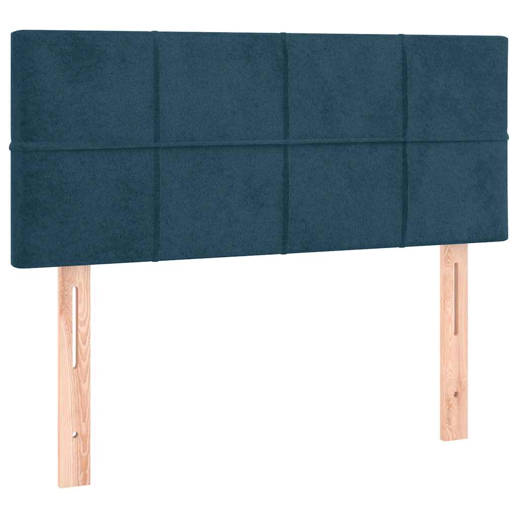 Box spring krevet s madracem tamnoplavi 120 x 200 cm baršunasti