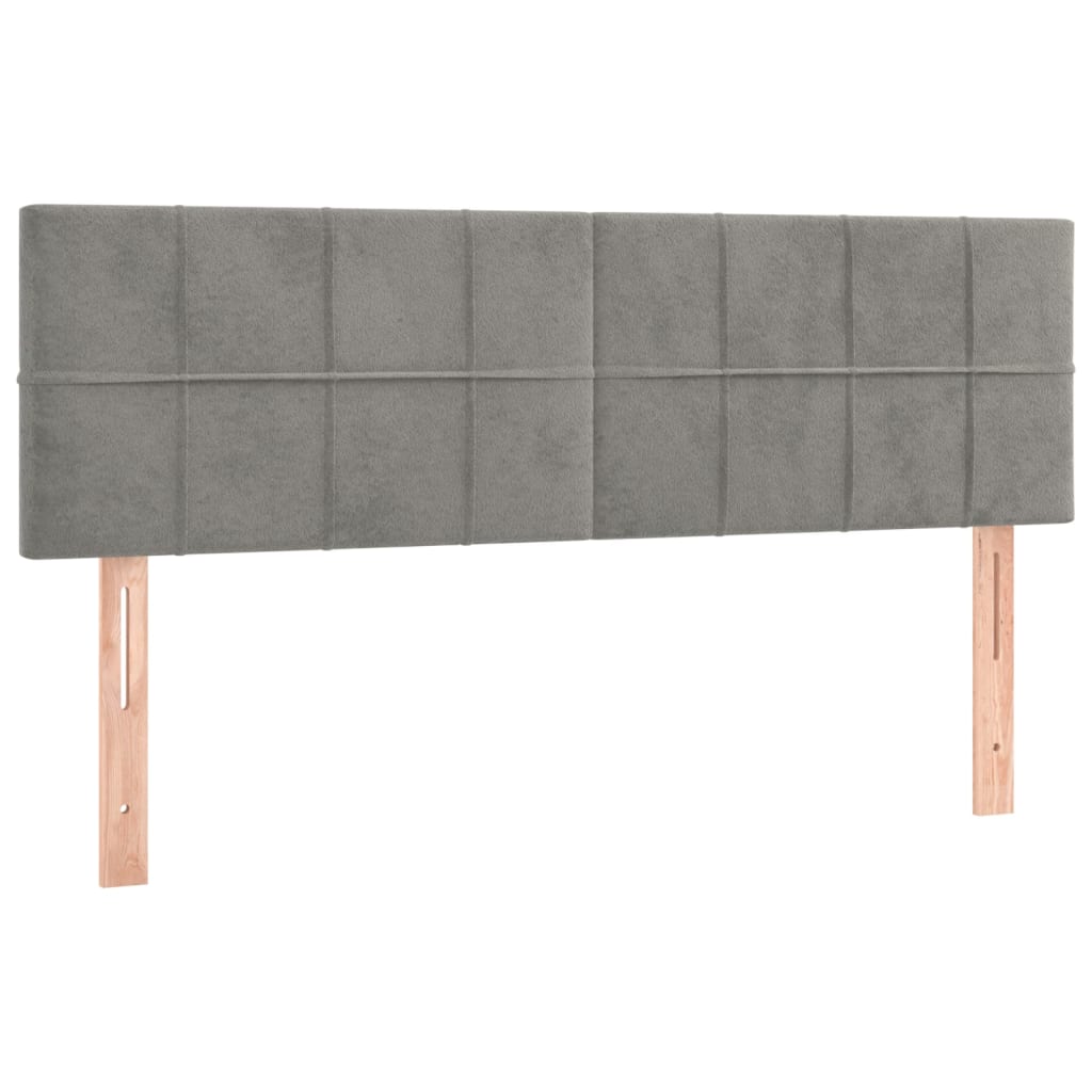 Krevet s oprugama i madracem svjetlosivi 140x190 cm baršunasti
