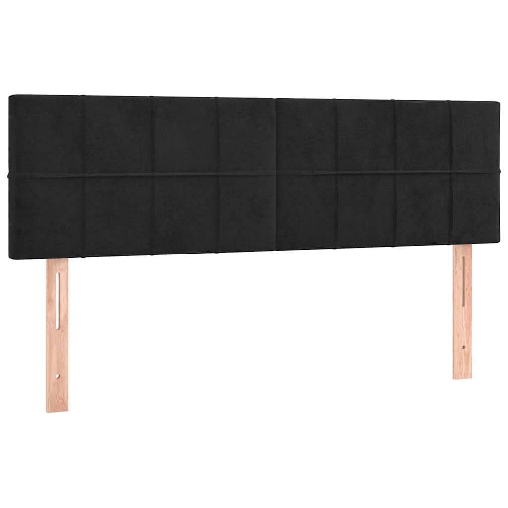 Krevet s oprugama i madracem crni 140 x 190 cm baršunasti