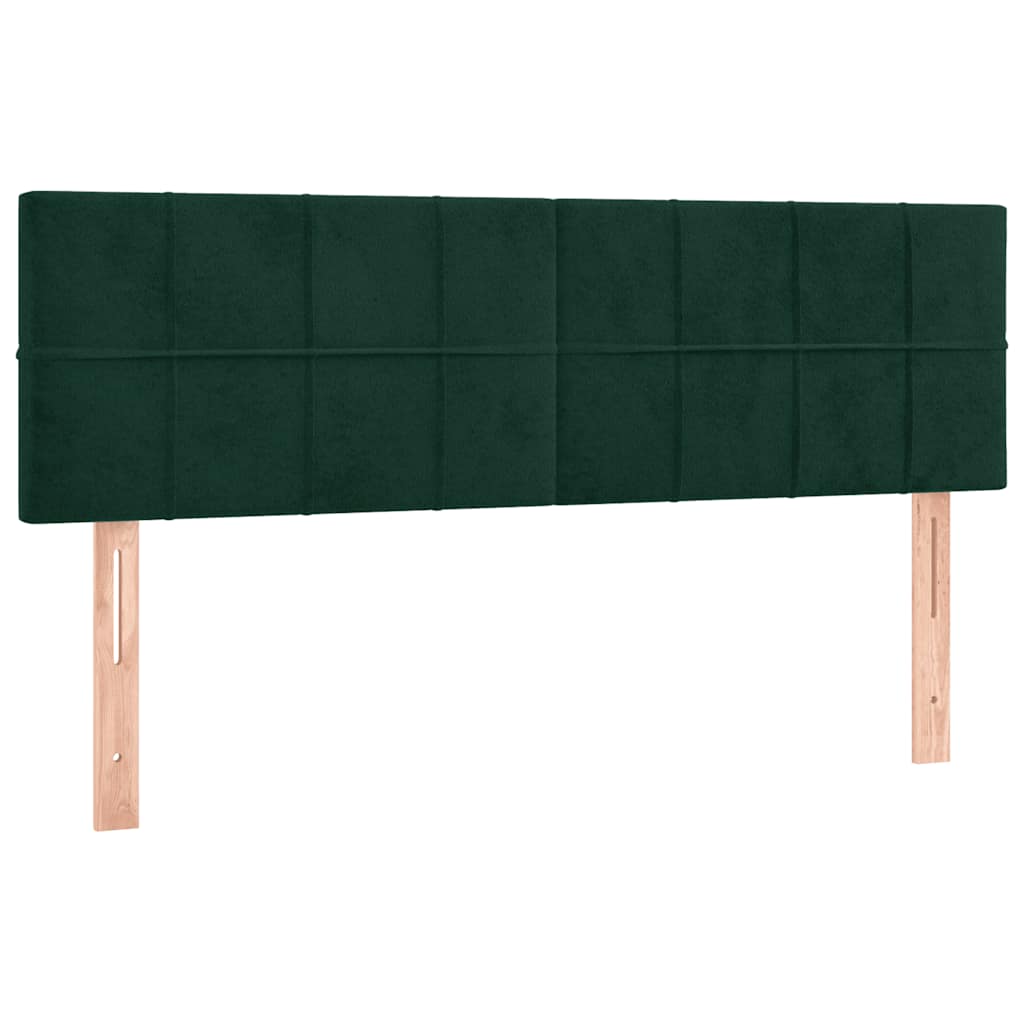Krevet s oprugama i madracem tamnozeleni 140x190 cm baršunasti
