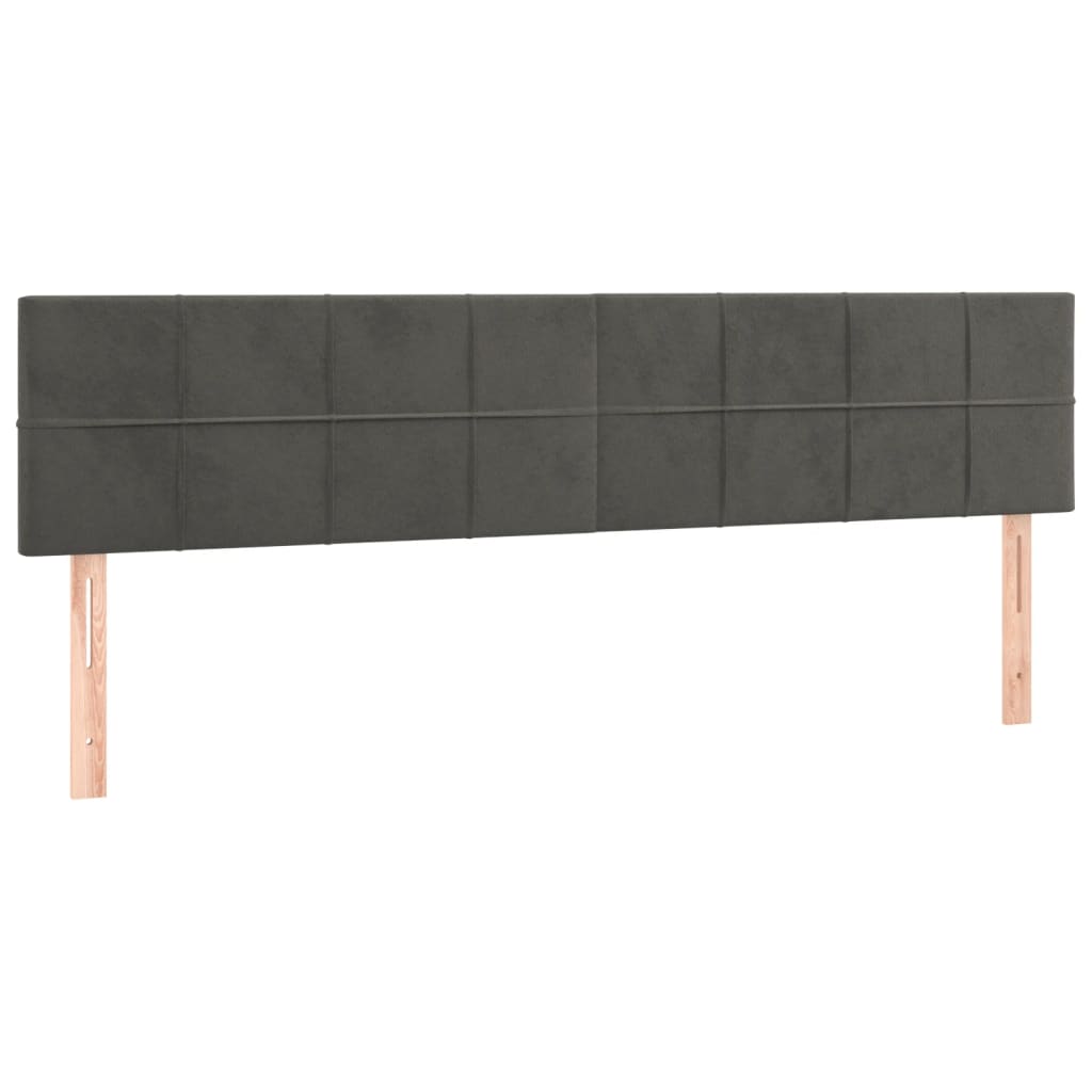 Krevet s oprugama i madracem tamnosivi 200x200 cm baršunasti