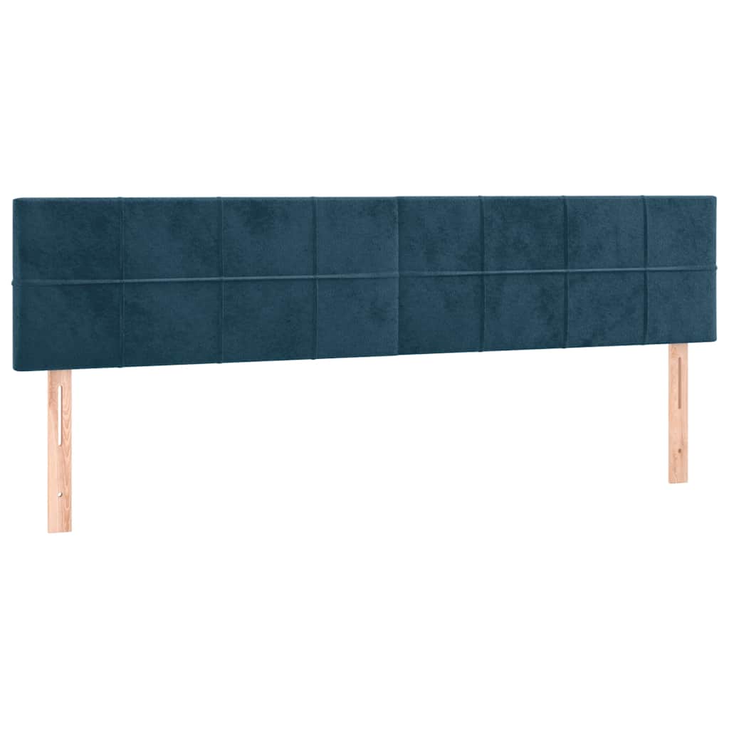Krevet s oprugama i madracem tamnoplavi 200x200 cm baršunasti