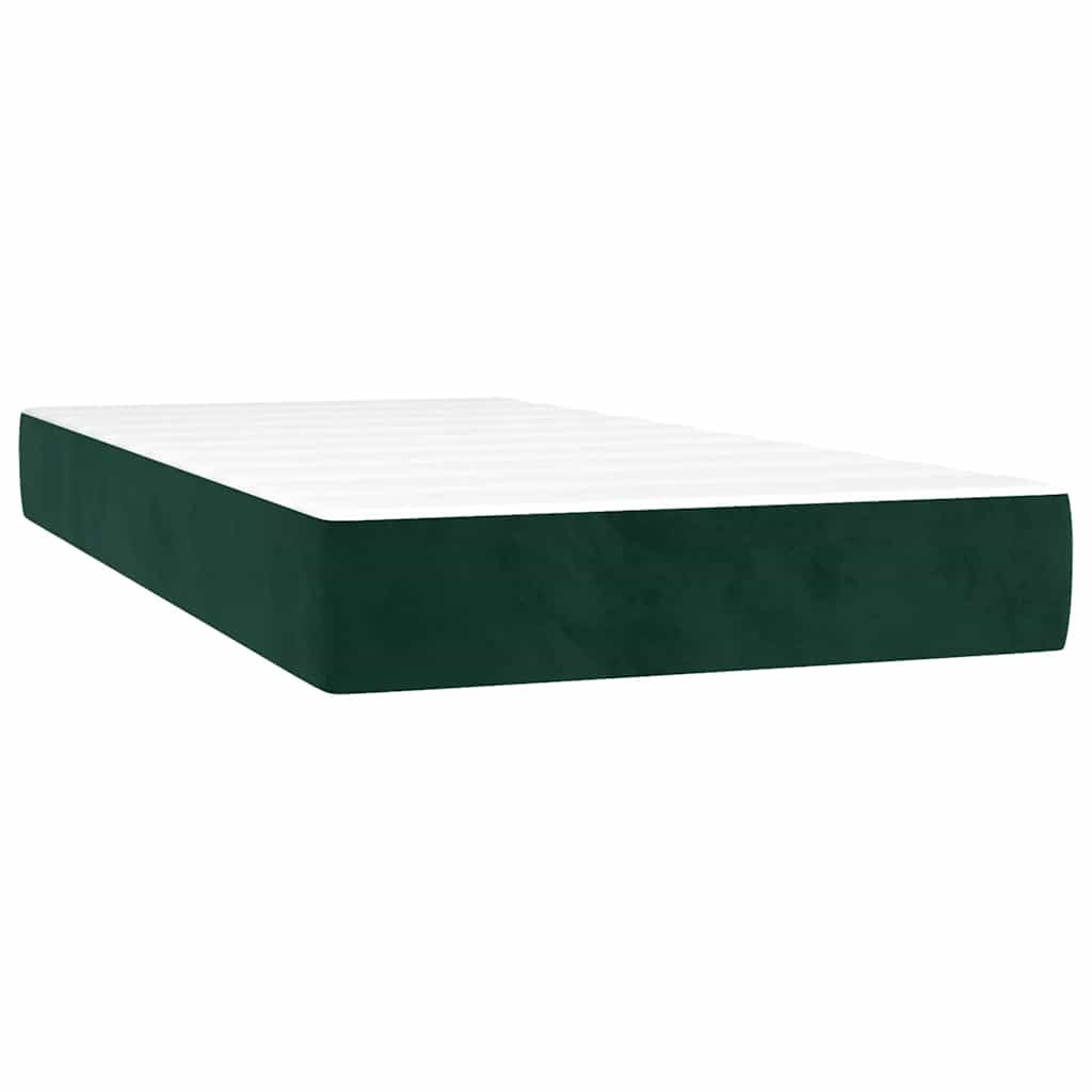 Box spring krevet s madracem tamnozeleni 80 x 200 cm baršunasti