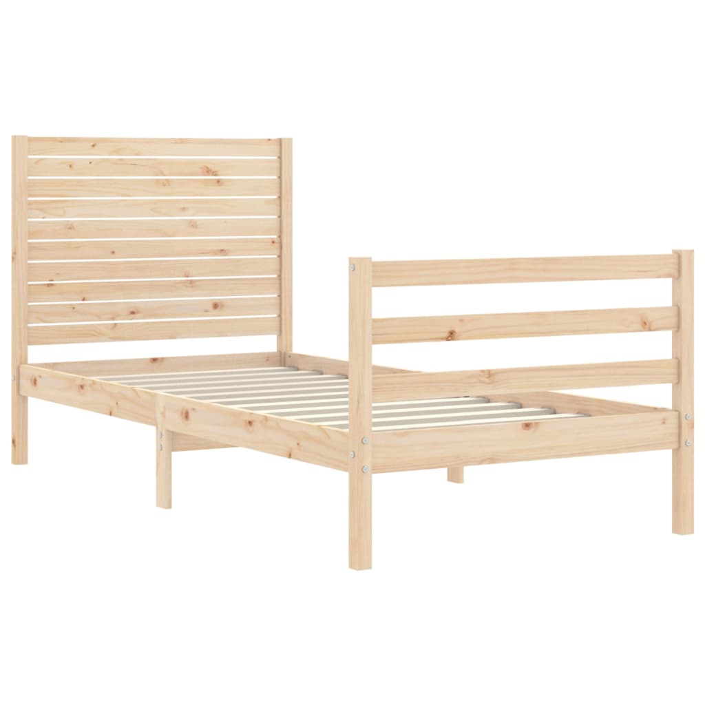 Okvir za krevet s uzglavljem 100x200 cm od masivnog drva