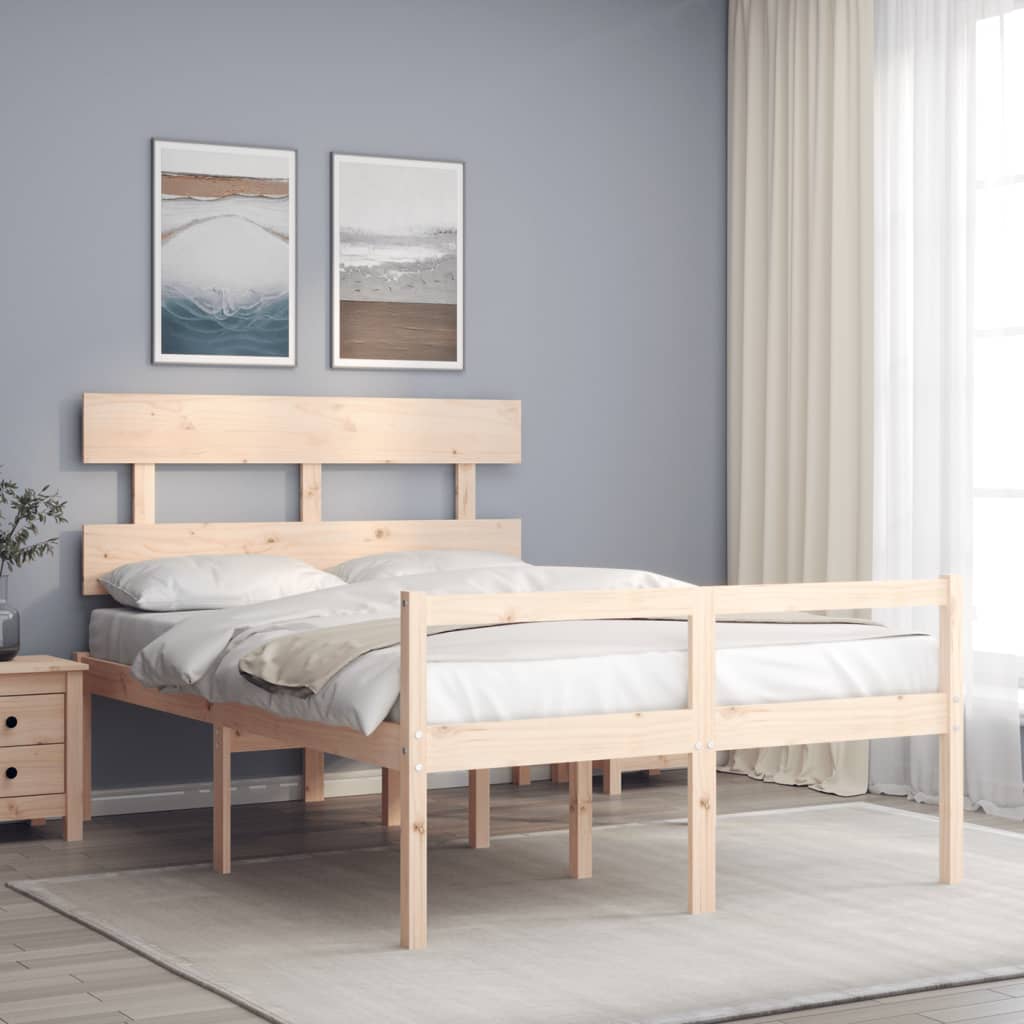 Krevet za starije s uzglavljem 120x200 cm od masivnog drva