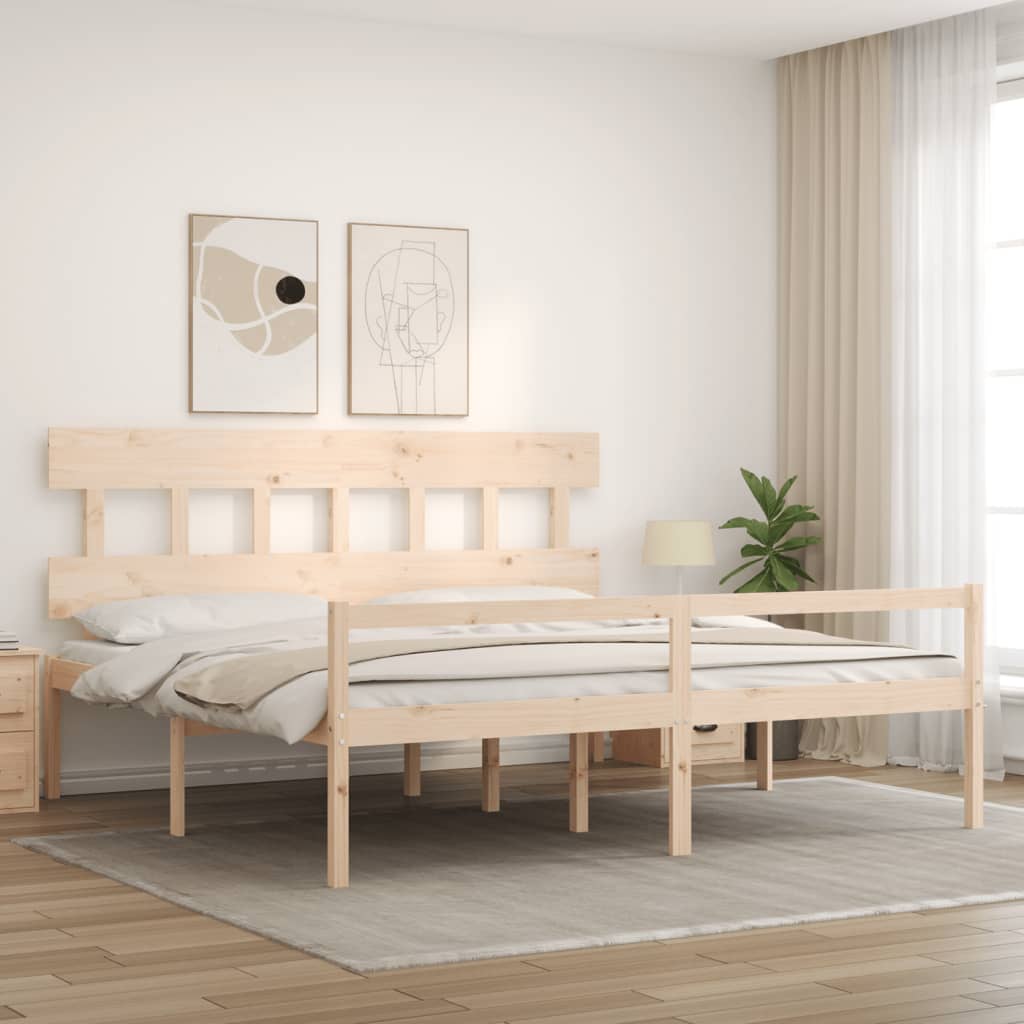 Krevet za starije s uzglavljem 200x200 cm od masivnog drva