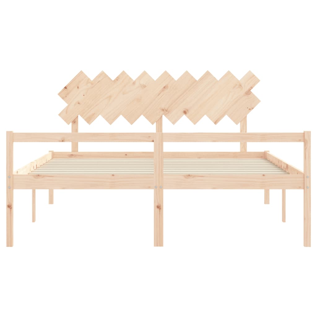 Krevet za starije s uzglavljem veliki bračni od masivnog drva