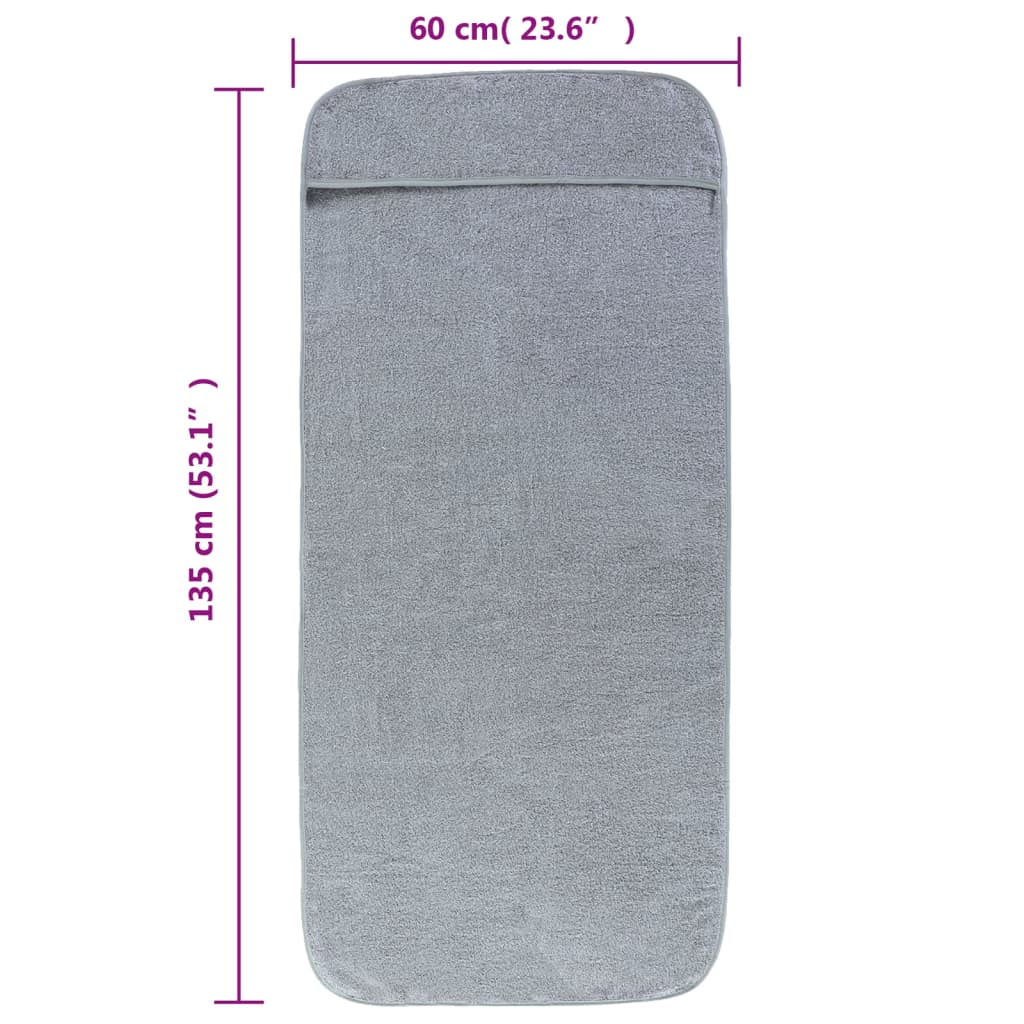 Ručnici za plažu 6 kom sivi 60 x 135 cm od tkanine 400 GSM