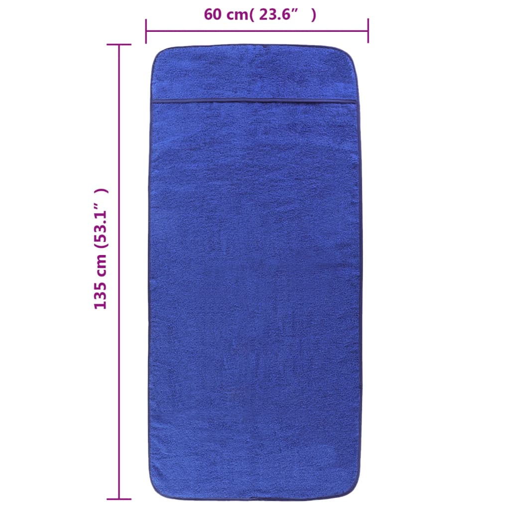 Ručnici za plažu 6 kom plavi 60 x 135 cm od tkanine 400 GSM