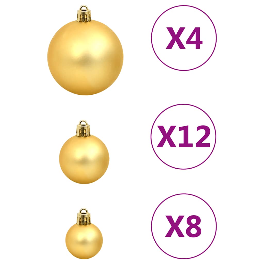 Set božićnih kuglica 112 komada crveni/zeleni/zlatni polistiren