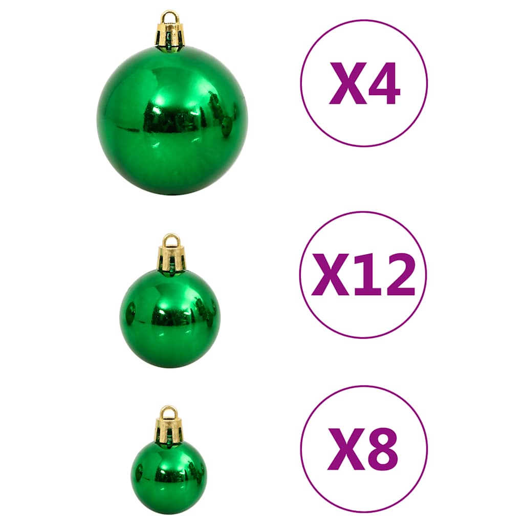 Set božićnih kuglica 112 komada crveni/zeleni/zlatni polistiren