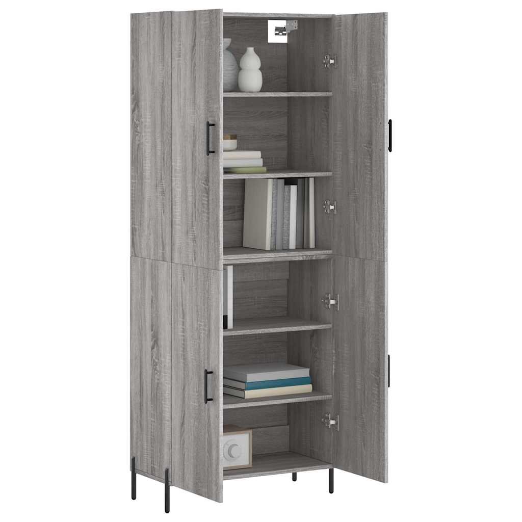 Visoka komoda siva sonome 69,5x34x180 cm od konstruiranog drva