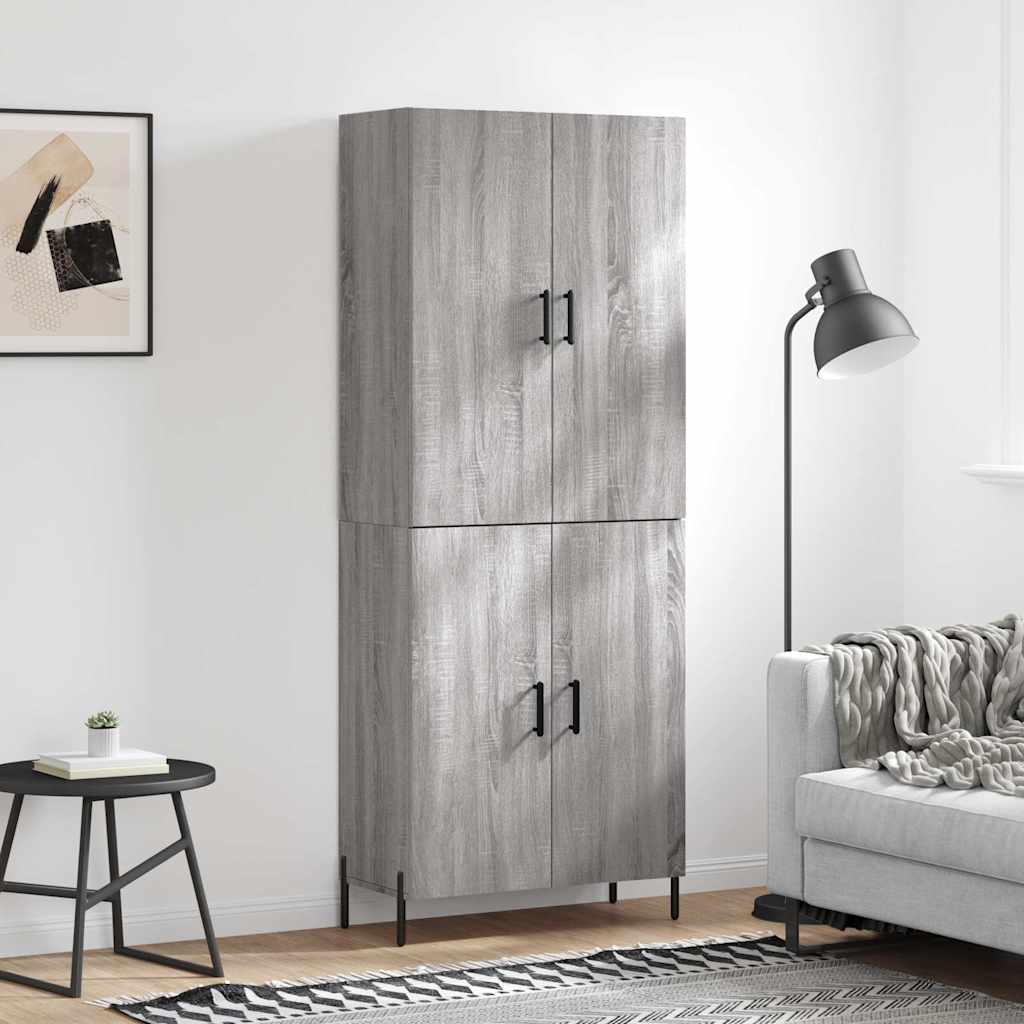 Visoka komoda siva sonome 69,5x34x180 cm od konstruiranog drva