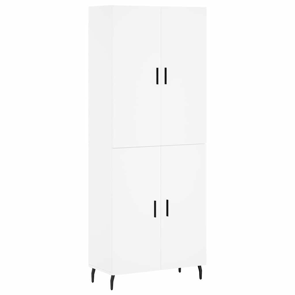 Visoka komoda bijela 69,5x34x180 cm konstruirano drvo
