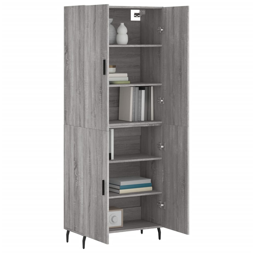 Visoka komoda siva sonome 69,5x34x180 cm od konstruiranog drva