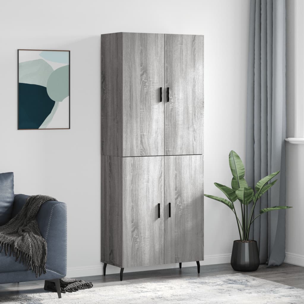 Visoka komoda siva sonome 69,5x34x180 cm od konstruiranog drva
