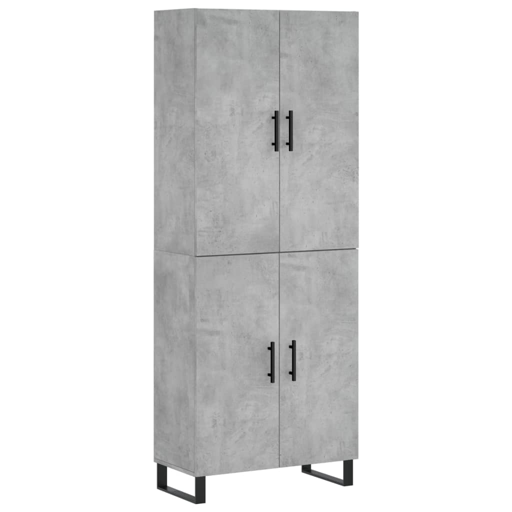 Visoka komoda siva betona 69,5x34x180 cm od konstruiranog drva
