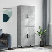 Visoka komoda siva betona 69,5x34x180 cm od konstruiranog drva