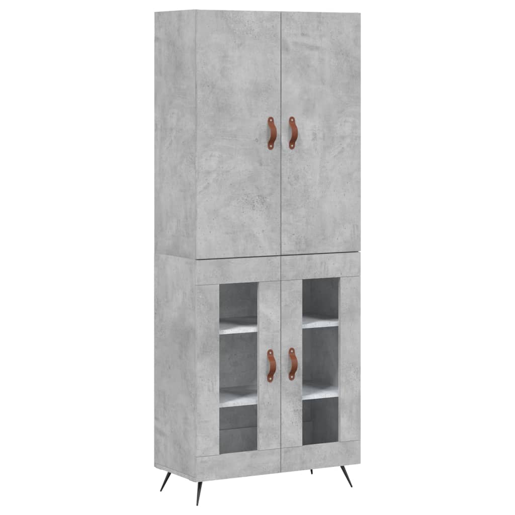 Visoka komoda siva betona 69,5x34x180 cm od konstruiranog drva