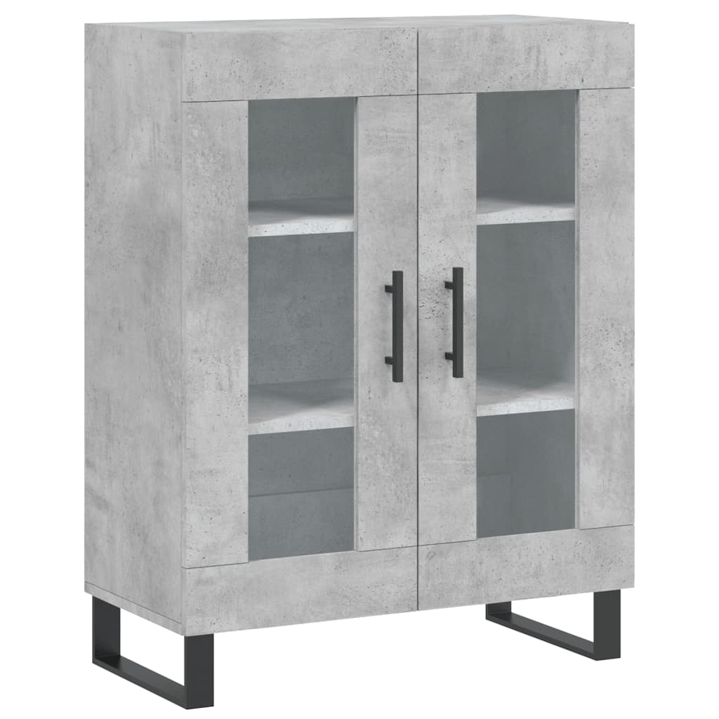 Visoka komoda siva betona 69,5x34x180 cm od konstruiranog drva