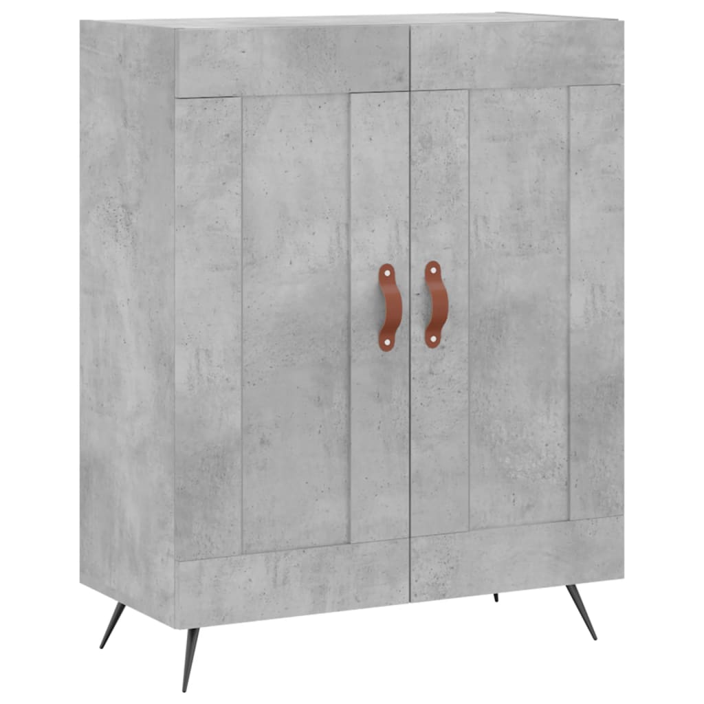 Visoka komoda siva betona 69,5x34x180 cm od konstruiranog drva