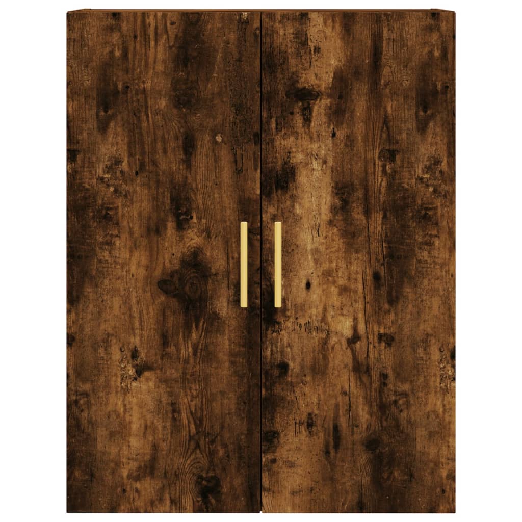 Visoka komoda dimljeni hrast 69,5x34x180 cm konstruiranog drva