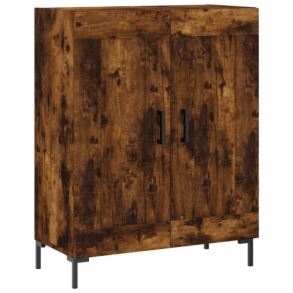 Visoka komoda dimljeni hrast 69,5x34x180 cm konstruiranog drva