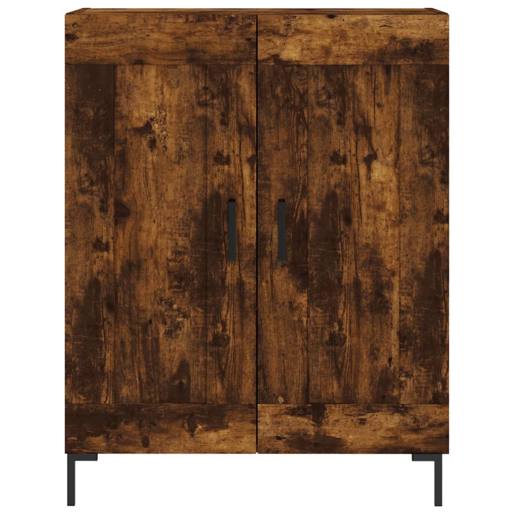 Visoka komoda dimljeni hrast 69,5x34x180 cm konstruiranog drva
