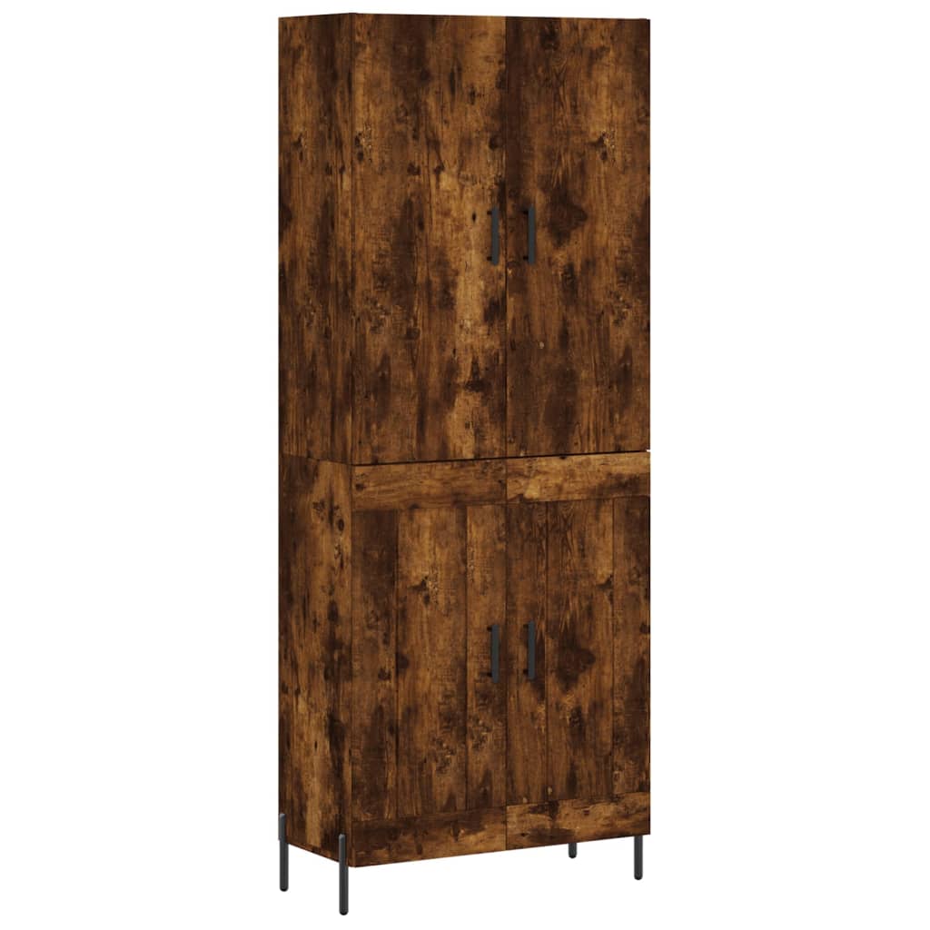 Visoka komoda dimljeni hrast 69,5x34x180 cm konstruiranog drva