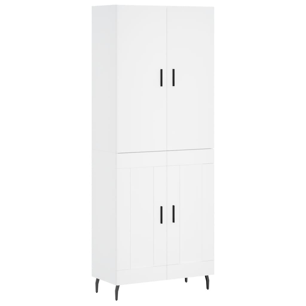 Visoka komoda bijela 69,5x34x180 cm konstruirano drvo