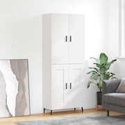 Visoka komoda bijela 69,5x34x180 cm konstruirano drvo
