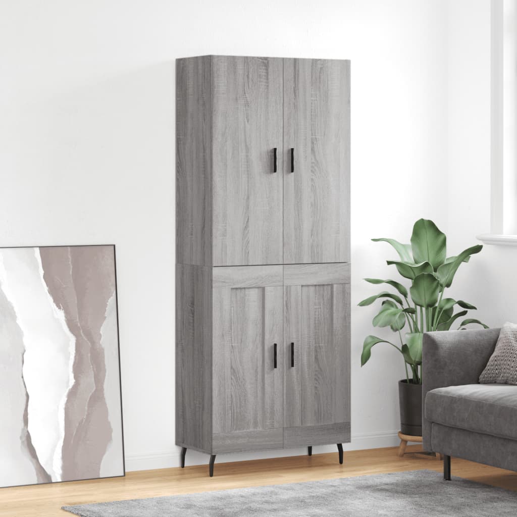 Visoka komoda siva sonome 69,5x34x180 cm od konstruiranog drva