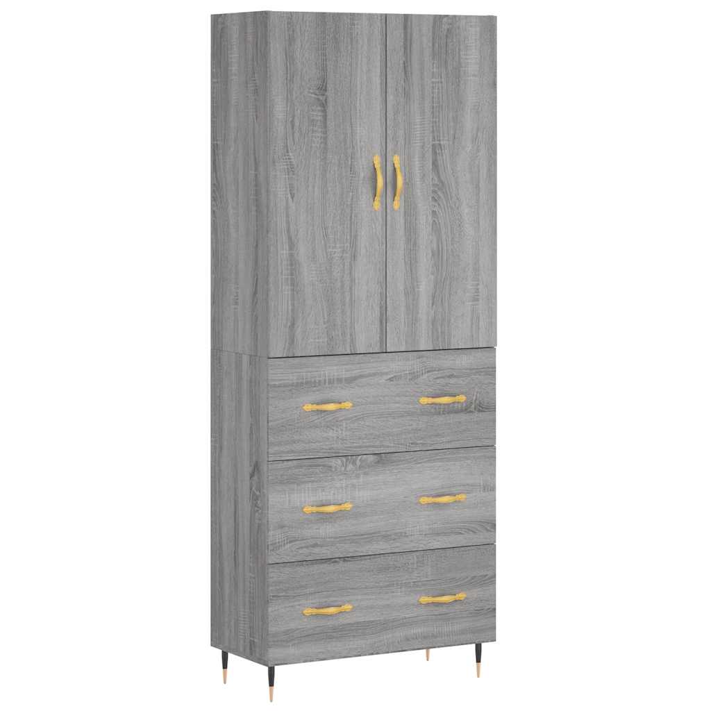 Visoka komoda siva sonome 69,5x34x180 cm od konstruiranog drva