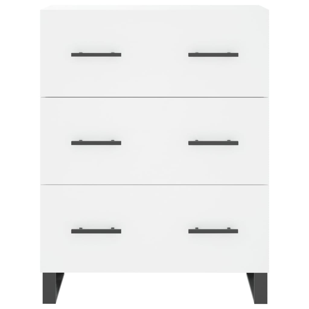 Visoka komoda bijela 69,5x34x180 cm konstruirano drvo