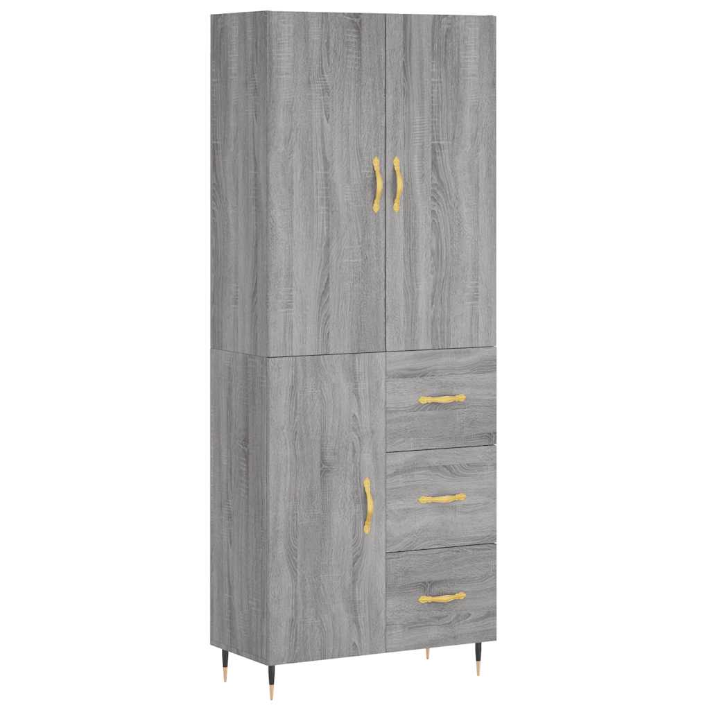 Visoka komoda siva sonome 69,5x34x180 cm od konstruiranog drva