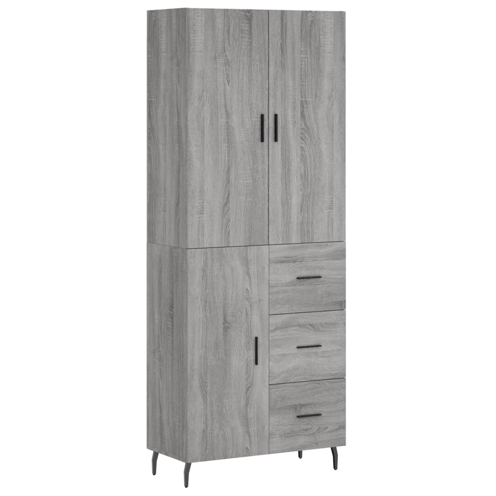 Visoka komoda siva sonome 69,5x34x180 cm od konstruiranog drva