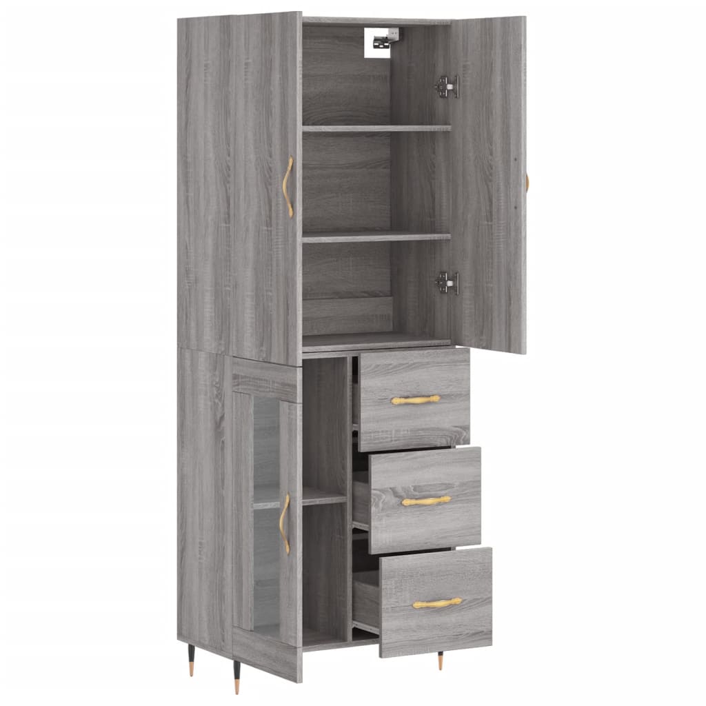Visoka komoda siva sonome 69,5x34x180 cm od konstruiranog drva