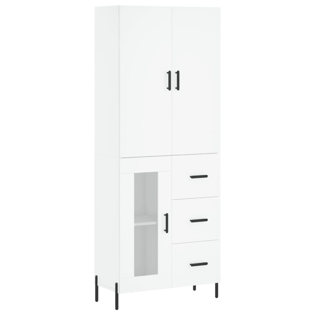 Visoka komoda bijela 69,5x34x180 cm konstruirano drvo