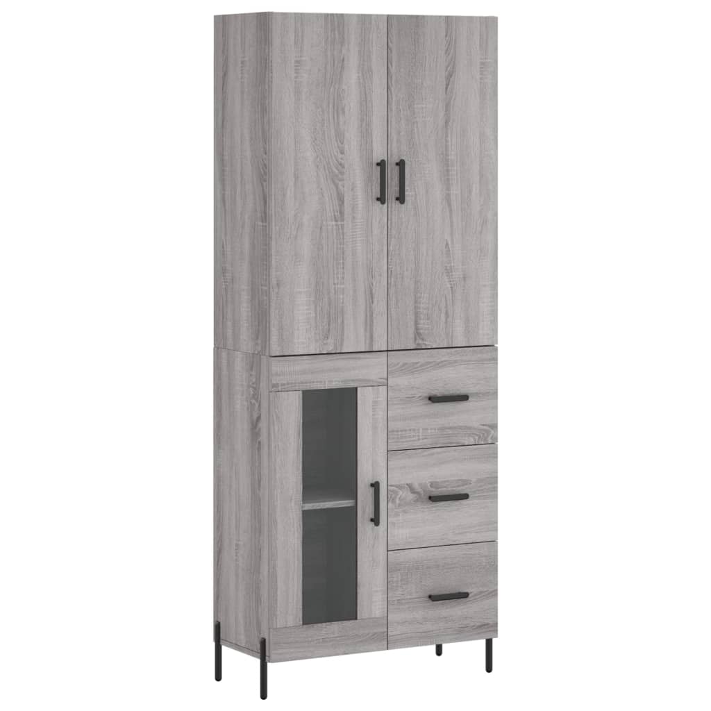 Visoka komoda siva sonome 69,5x34x180 cm od konstruiranog drva