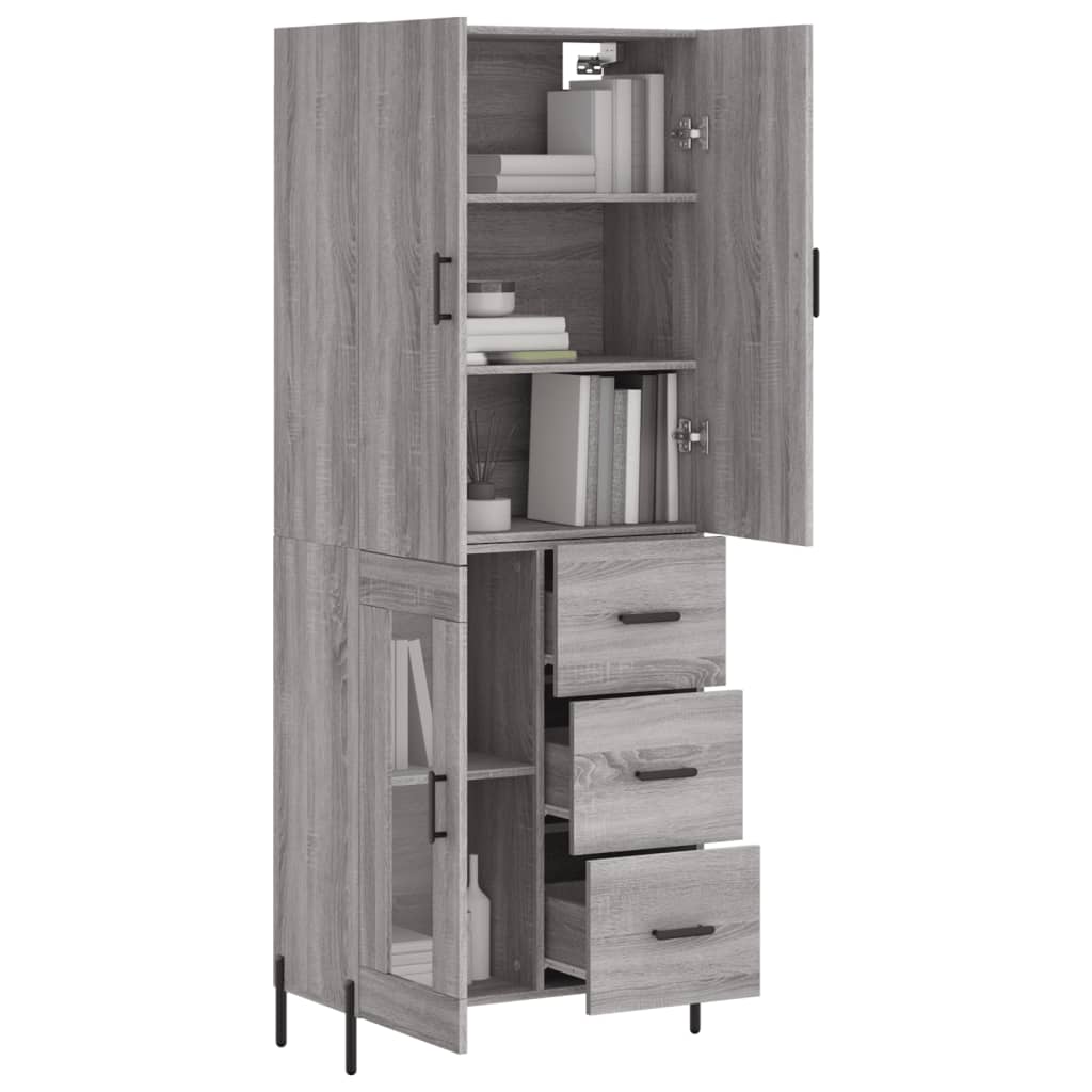 Visoka komoda siva sonome 69,5x34x180 cm od konstruiranog drva