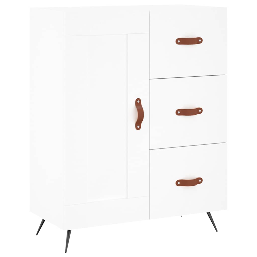 Visoka komoda bijela 69,5x34x180 cm konstruirano drvo