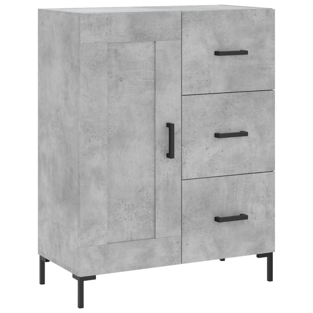 Visoka komoda siva betona 69,5x34x180 cm od konstruiranog drva