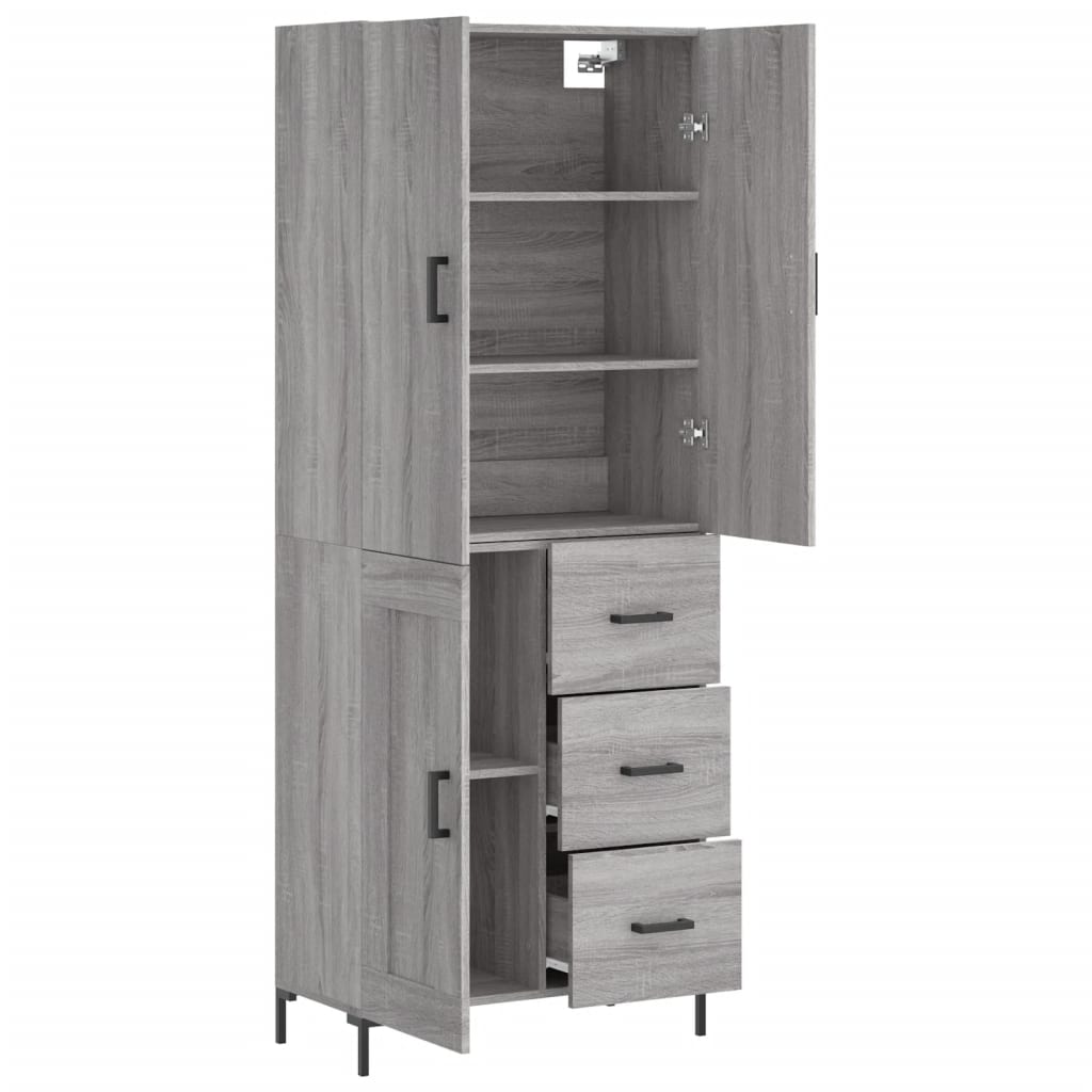 Visoka komoda siva sonome 69,5x34x180 cm od konstruiranog drva