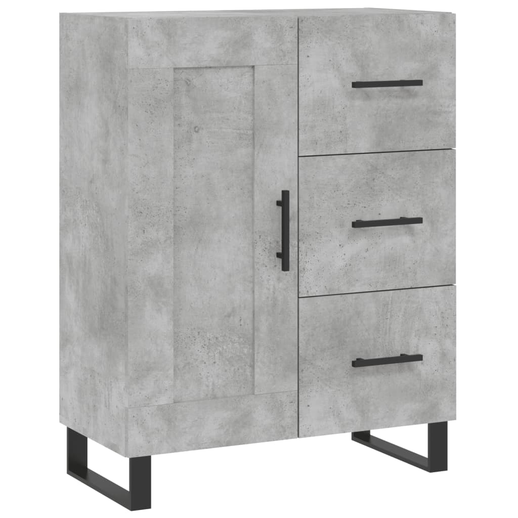 Visoka komoda siva betona 69,5x34x180 cm od konstruiranog drva