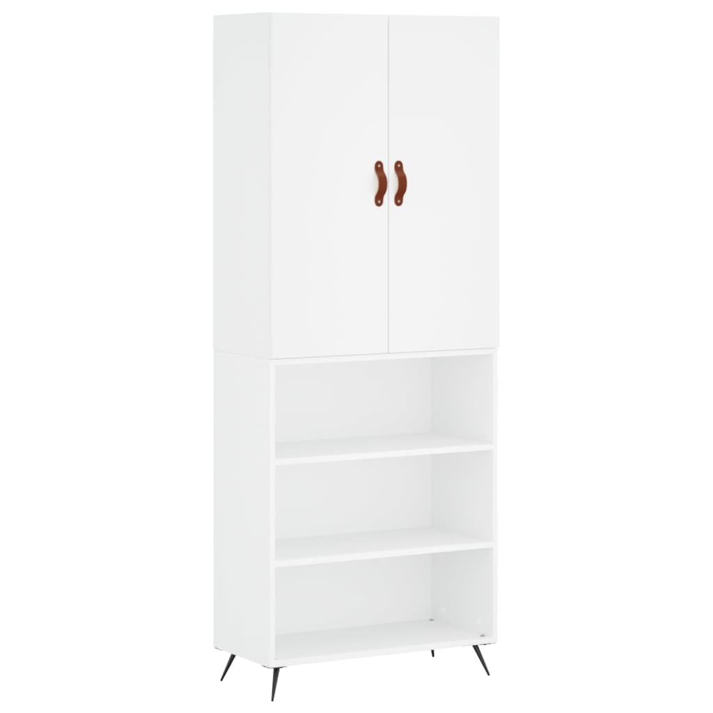 Visoka komoda bijela 69,5x34x180 cm konstruirano drvo