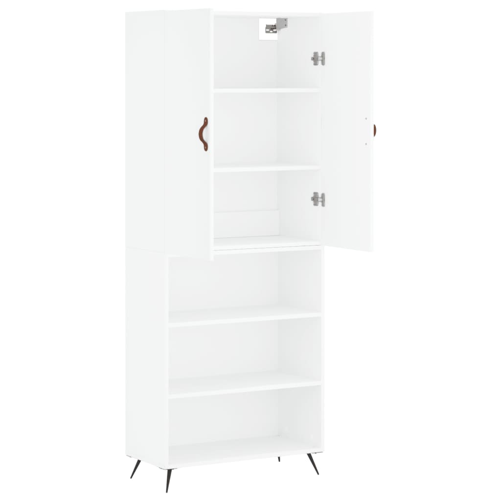 Visoka komoda bijela 69,5x34x180 cm konstruirano drvo