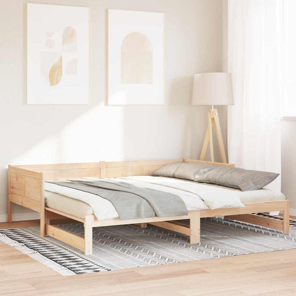 Krevet za povlačenje za dan Smeđa 203,5 x 184 x 56,5 cm
