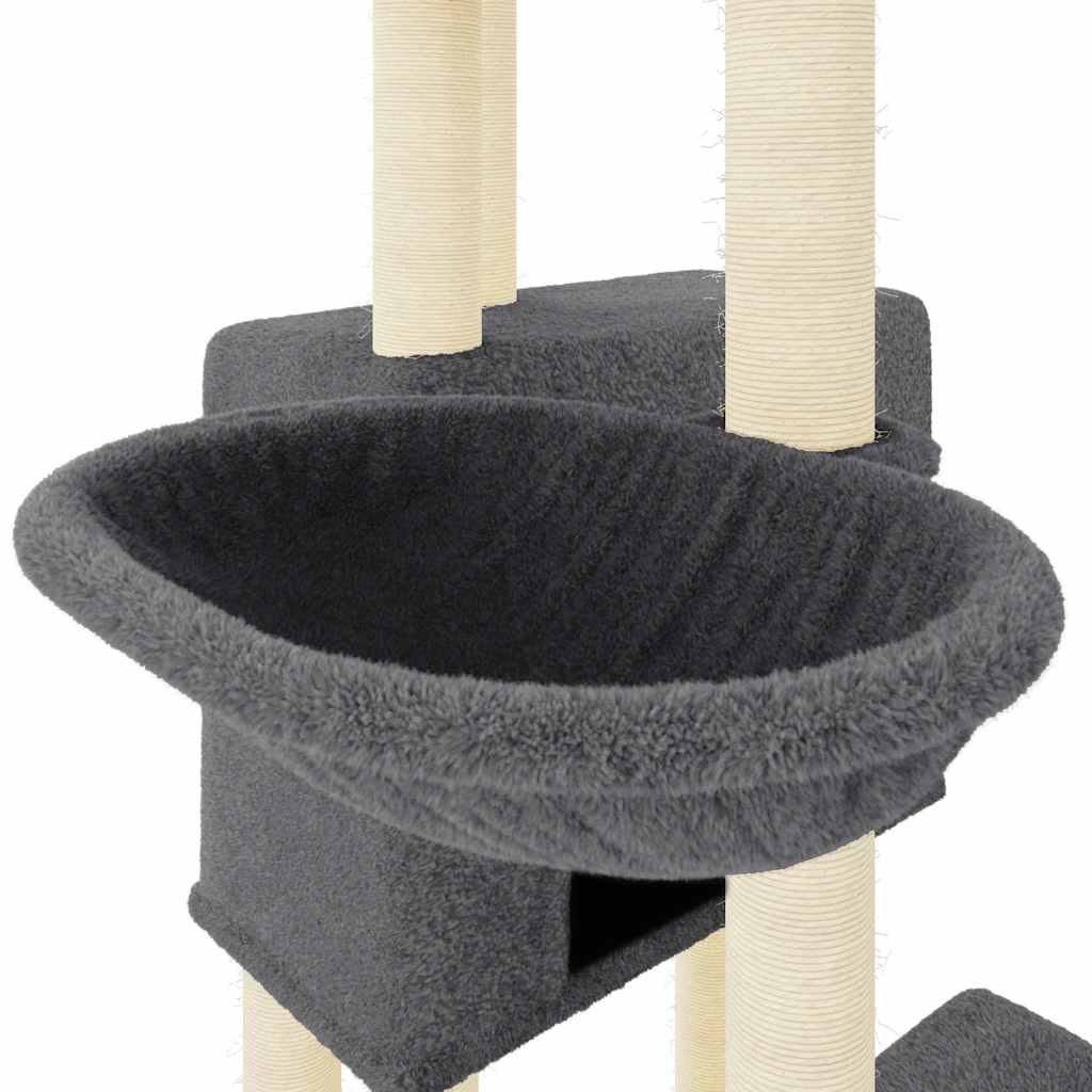 Penjalica za mačke sa stupovima za grebanje tamnosiva 122 cm
