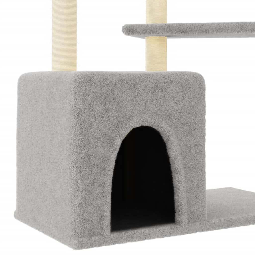 Penjalica za mačke sa stupovima za grebanje svjetlosiva 107,5cm