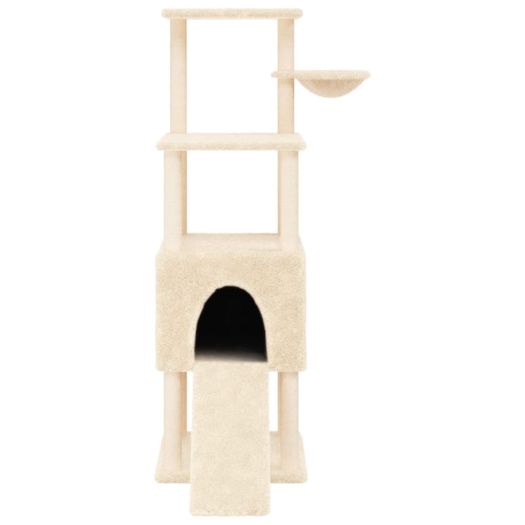 Penjalica za mačke sa stupovima za grebanje krem 153 cm